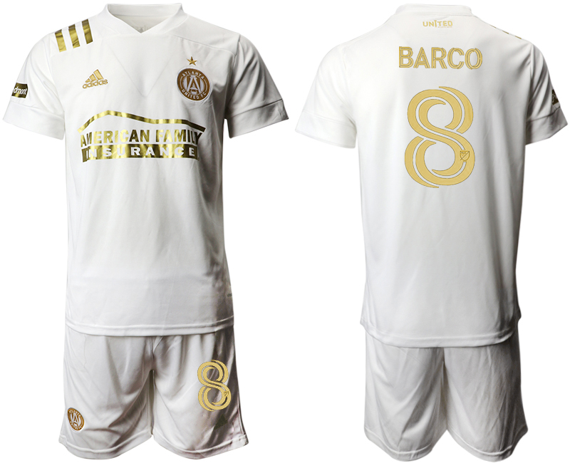 Men 2020-2021 club Atlanta Union away #8 white Soccer Jerseys->customized soccer jersey->Custom Jersey